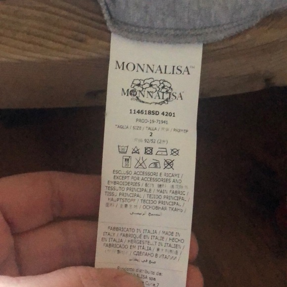 MONNALISA LOT PEPLUM JERSEY TOP LIKE NEW - Picture 7 of 16